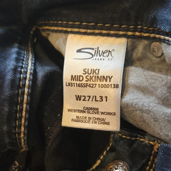 Silver Jeans Women's Dark Blue Skinny Jeans - Picture 3 of 5